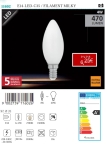 Lâmpadas LED - Lâmpadas  Lámpada LED E14 - LED - C35 / FILAMENT MILKY 4W